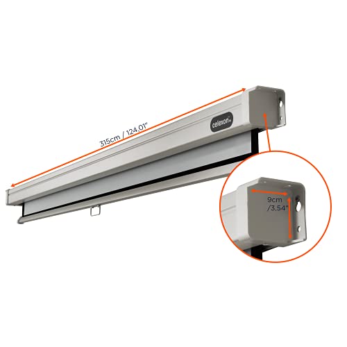 celexon Professional Rollo-Leinwand 130 | 300x169 cm 16:9 | manuell ausziehbare 4K, Full-HD Beamer-Leinwand f&uuml;r das B&uuml;ro oder Heimkino-Projektionen | Wand- & Deckenmontage/zum Aufh&auml;ngen