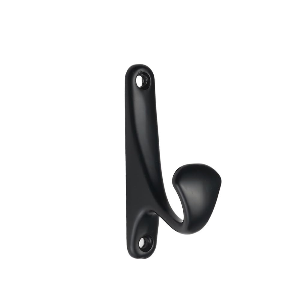 Hgniang C Fashion Black Hook With Screws Zin Alloy Wall Hanging Hooks Porch Loset Robe Hanger Storage Rack For Towel Oat Hat