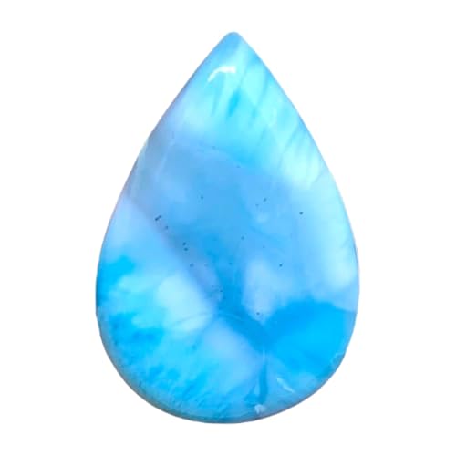 Gemme Larimar poire 35x22mm pour remplacer une pierre de bague cassée