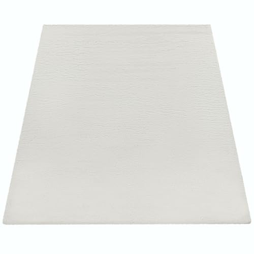 Paco Home Hochflor Teppich Wohnzimmer Schlafzimmer Shaggy Modern Flauschiger Fellteppich Weich Fell Imitat Kunstfell Einfarbig, Grösse:160x230 cm, Farbe:Creme – Bild 5