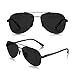 LUENX Aviator Sunglasses for Men Women Polarized-Stylish Shades Non Mirror UV400 Protection Driving Outdoor Activities 59 MM(All Black)