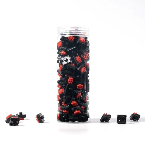 Image of Keychron Milk POM Low-Profile Red Switches 110pcs - Pre-Lubed Linear Mechanical Keyboard Switch Set, Smooth & Durable Full POM Housing & Stem, 45gf Actuation Force, Hot-Swap, Dustproof Wall