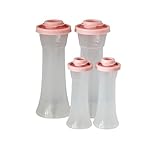 TupperwareSet Salt Hourglass Large and Small Salt Pepper 4-Shaker Set in Pink