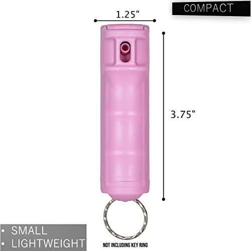 Police Magnum Keychain Pepper Spray Flip Top Safety- Maximum Strength- Tactical Women & Men's Self Defense - Made in The USA -2 Pack Teal & Soft Pink FT - Thumbnail 4