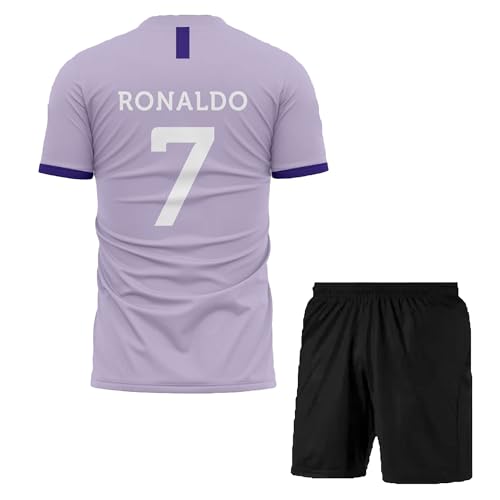 Image of Ronaldo 7 Football Jersey Home Boys with Shorts (Kid's, Boy's& Men)