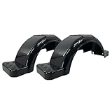 (2) Sturdy Built Black Plastic Single Axle Boat Trailer Fenders with Steps 9 1/4 in x 37 1/4 in x 12...