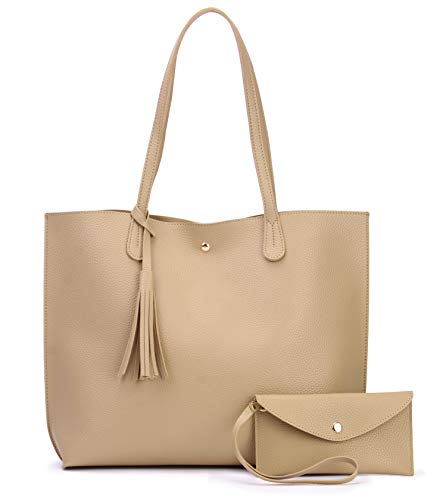 Image of Minimalist Clean Cut Pebbled Faux Leather Tote Womens Shoulder Handbag