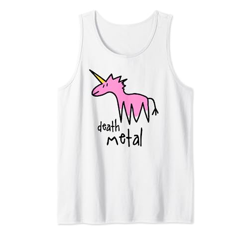 Unicornio de metal pesado rosa Death Metal Camiseta sin Mangas