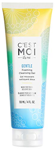 C'est Moi Gentle Foaming Cleansing Gel | Fragrance-Free Gel Cleanser made with Organic Aloe, Calendula and Strawberry, Kiwi, Apple Extracts, Gentle, Nourishing, Clearing, Balancing, 4 fl oz.