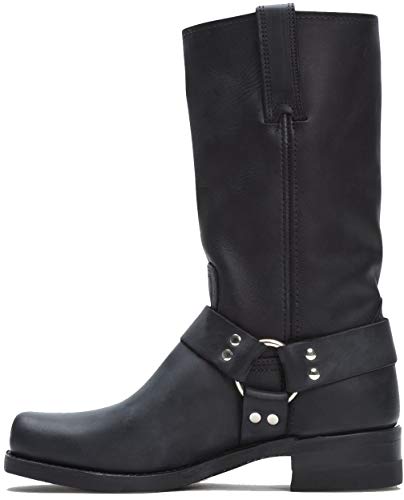 Image of Frye Harness 12R Boots for Men with Oiled-Leather Upper, Siped Outsole with Stacked Leather Heel, and Nickel & Brass Hardware - 12 inch Shaft Height