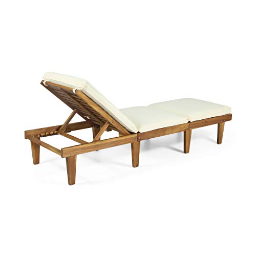 Christopher Knight Home 312742 Carlos Outdoor Acacia Wood 3 Piece Chaise Lounge Set thumb #5