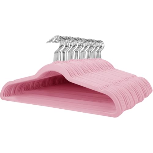 Stormix Samt-Kleiderbügel, 52 Stück, Rose