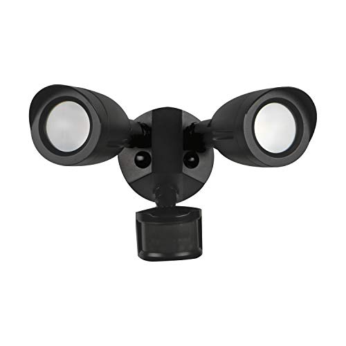Satco 65/713 Dual Bullet-Head Security Flood Light, with Motion Sensor, 3000K, Bronze
