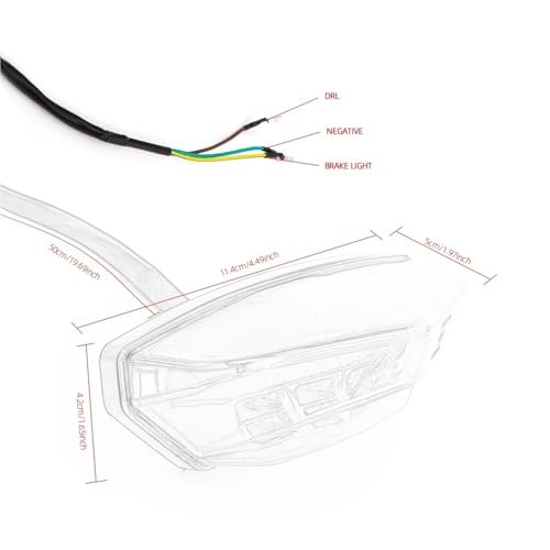 Petit feu arrière de moto compact avec stop haute visibilité