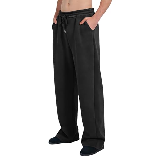 Amazon.com: GQN Black Sweatpants for Men Baggy Open Bottom