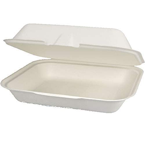 Pro DP 200 Bio Menüboxen Außerhaus Mitnahme Klappboxen Premium ungeteilt Bagasse Zuckerrohr kompostierbar 24x20x8cm (HP4 Maß)