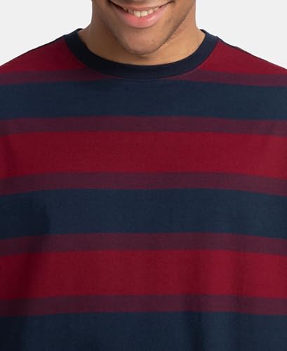 Image of Jockey UM24 Men's Super Combed Cotton Rich Striped Oversized T-Shirt