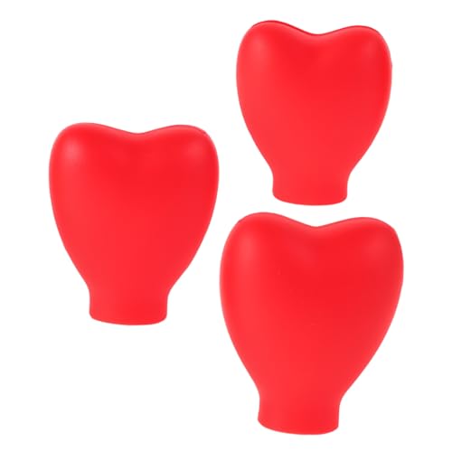 FRCOLOR 3個 メイクブラシセット 装飾的なおもちゃ ゴルフカートスイッチ エンドキャ ターコイズペンダント シリコンブラシプロテクター シリコンブラシスリーブ シリカゲル 赤