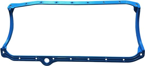 Image of 1 PC SHLPDFM Blue Oil Pan Gasket 1 Piece Steel Core Rubber Gasket Fits for 1986-95 SBC Small Block Chevy 305 350