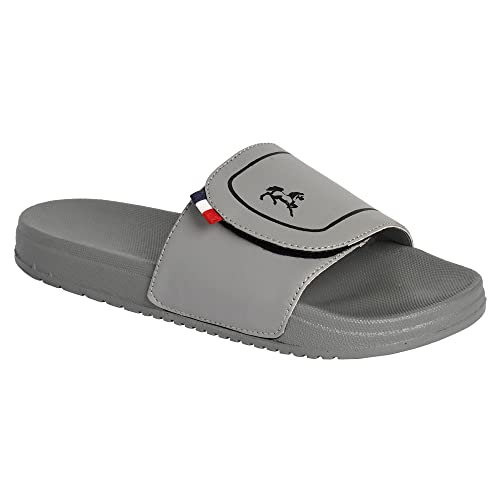 Image of PERY-PAO Mens Stylish Sliders Grey, Sky Blue, Black, White, peach, Neon Green, Olive Green Boys Slippers
