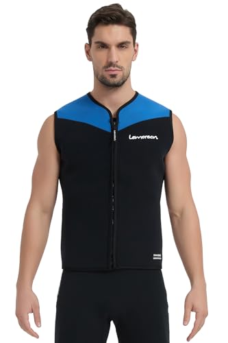 Lemorecn Mens Wetsuit Top Premium Neoprene 3mm Zipper Wetsuit Vest