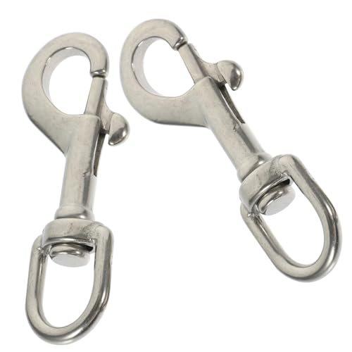 BEBEMOKO 2pcs Stainless Steel Swivel Hook for Dog Leash Clip Pet Chain Hardware Diving Hook Single End
