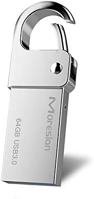 64GB USB Flash Drive, Moreslan USB 3.0 Flash Drive Keychain USB Stick Waterproof Aluminum Memory Stick Pen Drive High Speed for Computers Tablets and Other USB Devices - Silver