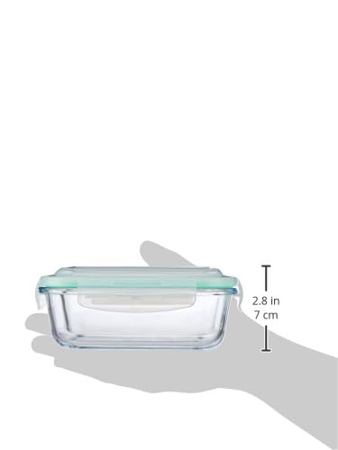 Image of Signoraware Lock N Store Borosilicate Glass Rectangular Container Set | Airtight & Leakproof | Microwave Safe | Crack Resistant | Ideal for Office Lunch & Leftovers (640ml + 150ml | Setof2 | Clear)