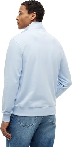 Tommy Hilfiger Herren Sweatshirt mit Reißverschluss Essential Terry New mit Stehkragen, Blau (Breezy Blue), XL – Ansicht 3