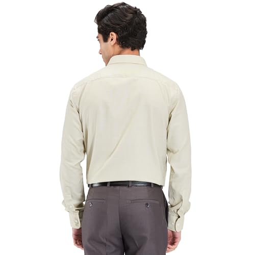 Image of Park Avenue Men's Slim Fit Structure Pattern Cotton Polyester Blend Semi Cutaway Collar Full Sleeve Formal Shirt