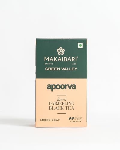 Image of Makaibari Green Valley Apoorva Finest Darjeeling Black Loose Tea Leaves 100 Gm | Premium Darjeeling Single Estate | Muscatel Fruity Top Notes | 50 Cups