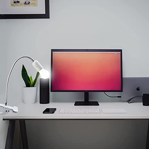 N|C Nyganmelloz AC110-220V 50W E27 Bulb Base Socket Holder Desk Lamp with Clamp Press Button Bendable Flexible Tube