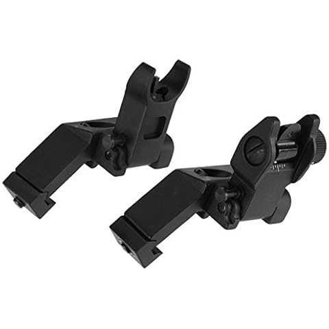 AIM Sports Low Profile Front & Rear Flip Up Sight Set with 45 Degree Off Set Cover