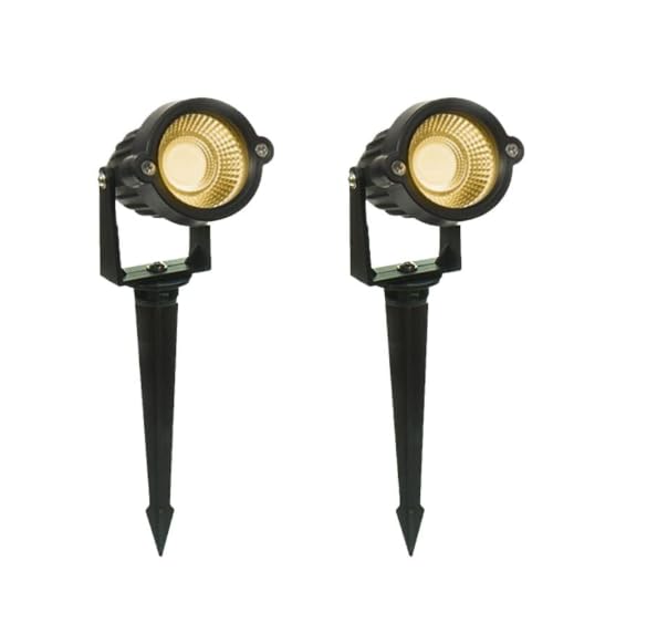 The Crafted Gesture 5 Watts Outdoor Modern Aluminium Spot and Spike Garden/Wall Light, IP65 Waterproof with Adjustable Head Outdoor Light (Warm White)