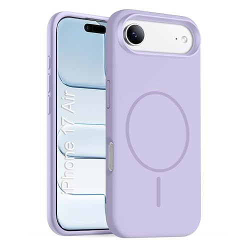 Image of iPhone 17 Air Silicone Magsafe Case | Shock Proof Design & Camera Protection | Premium Rubberised Apple iPhone 17 Air Cover (Microfiber Lining) | Magnetic Liquid Silicone - Purple