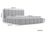 GRAINGOLD Cloud Bett 180x200, Polsterbett mit Bettkasten, Polsterbett mit Stauraum, Samt, mit Lattenrost, mit Kopfteil, ohne Matratze (Beige, 180x200)