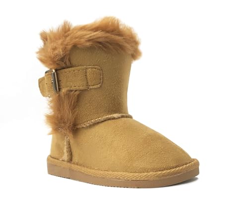 Image of REDVOLUTION Kids Boots Toddler Girls Cute Butterfly Bow | PomPom PU leather Boot (Toddler /Small Kid)