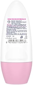 Rexona Fresh Rose Underarm Roll On Deodorant For Women, Antiperspirant With Glycerine, Removes Odour, Keeps Skin Fresh & Clean, Alcohol Free, 50 ml