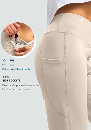 Image of G Gradual Capri Pants for Women High Waist Workout Yoga Pants with Pockets Tummy Control Leggings Crop Straight