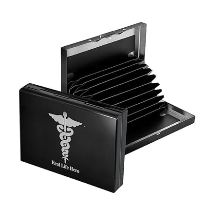 RFID Protected Stainless Steel Black Real Life Hero 10 Slot Credit/Debit/ATM Card Holder for Men & Women-image-25