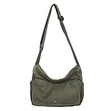 Zlineviy Canvas Messenger Bag for Women Men Crossbody Tote Bag with Multiple Pockets Vintage Satchel