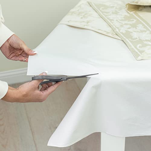 Benson Mills Deluxe Heavy Duty Vinyl Table Pad, Premium Table Protector, Waterproof With Flannel Backing, Quilted Design And Customizable (Off-White, 52" X 90" Rectangular) #TOP3