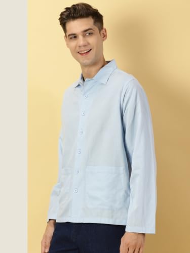 Image of Thomas Scott Men's | Solid | Full Sleeve | Regular Fit | 100% Cotton | Double Pocket | Spread Collar | Casual Shirt