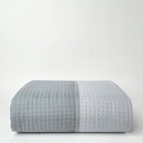 Vionara Home Copriletto Trapuntato Leggero Tinta Unita Bi-Colore, Trapuntino in Morbida Microfibra Double Face, Imbotittura 80gr/mq Primaverile - Estivo, Made in Italy (Grigio, Matrimoniale)