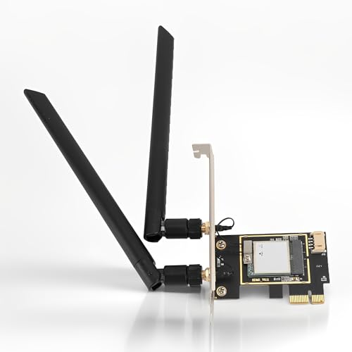 LICAEVEY MT7925 PCIe Tarjeta WiFi para PC, Adaptador Inalámbrico Tri Banda 5400Mbps con 6G|5G|2.4G, Bluetooth 5.3, MU MIMO, Tarjeta de Red para Escritorio Linux miniatura 1