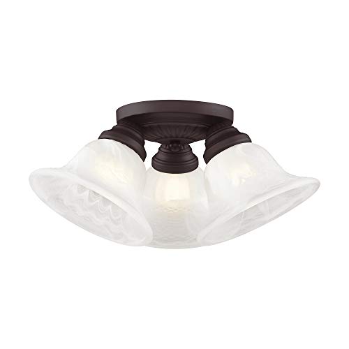 Black Friday - 40% OFF Livex Lighting 1529-07 Edgemont 3-Light Ceiling Mount, Bronze