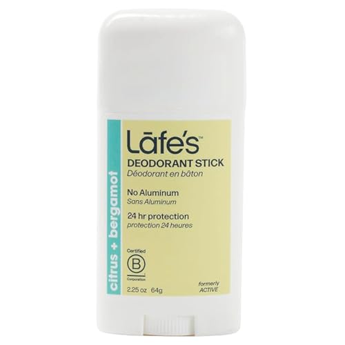 Lafe's Natural Deodorant | 2.25oz Aluminum Free Natural Deodorant Stick for Women & Men | Paraben Free & Baking Soda Free with 24-Hour Protection (Citrus & Bergamot, 2.25 Ounce)