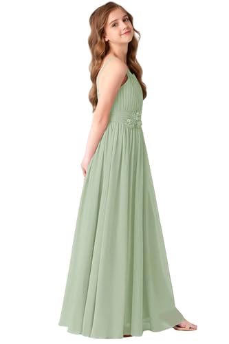 Junior Bridesmaid Dresses for Girls Chiffon Ruffed Flower Girl Dress Sleeveless Girls Formal Dress2
