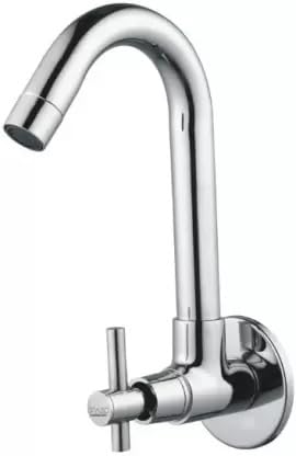 SPAZIO Tarim Collection Sink Cock/Sink Faucet/Kitchen Tap for Hot/Cold Water with 360 Degree Revolving Spout, Wall Flange & Aerator Foam Flow