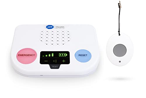 ADT Medical Alert Plus - in-Home Medical Alert System for Seniors - Cellular 4G Coverage, 600ft Pendant Range, Home Temperature Monitoring, 24/7 U.S. Based Monitoring (Neck Pendant)